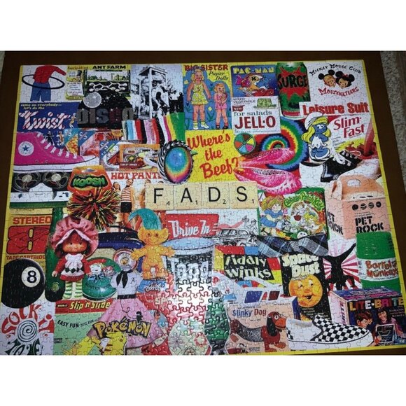 White Mountain 1000 piece “FADS” Collage Puzzle. - Picture 1 of 9